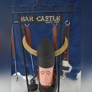 Vintage 1970's Viking Warrior Bar Castle Bar Utensil Holder Very Good Condition